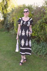 Black and White Midi Dress + Style With a Smile Link Up
