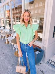 Amazon Ruffle Sleeve Blouse