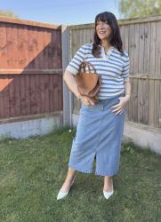 Collared Jumper with my Denim Skirt. 