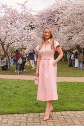 Cherry Blossoms + the Most Flattering Pink Shirtdress