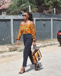SUN-KISSED IN AN OFF SHOULDER ANKARA TOP
