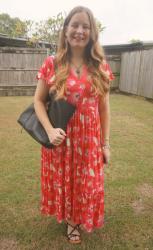 Floral Dresses and Black Bags