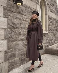 Leather trench coat