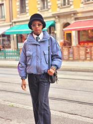 HOW I STYLED MY GREY BOMBER PUFFER JACKET IN GENEVA