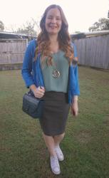 Green Camis and Bright Blazers With Converse