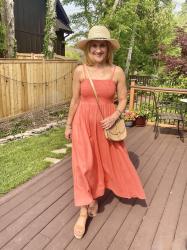 Enjoying the Summer Sunshine in a Linen Midi Tank Dress