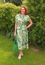 Green Print Midi Dress + Style With a Smile Link Up