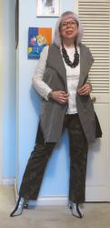 Lace-Print Jeans and a Long Vest