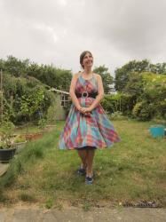 The Rainbow dress worn sideways!