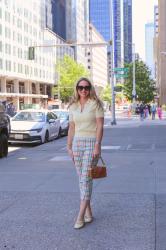 Summer Style: Butter Yellow Mary Jane Pumps + Gingham Pants