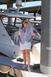 Summer Nautical Style: Boat Shoes + Striped Button-up Shirt