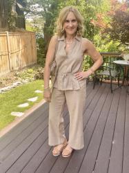Finding Summer Chic Style with a Linen Vest and Wide Leg Pants