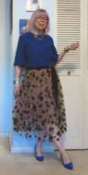 Cobalt Blue and Flocked Tulle