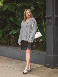 A J.Crew dupe for the Dôen slip skirt