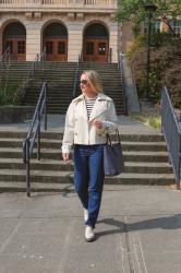 Transitional Style: Cropped Trench Coat + Mid-Rise 90's Jeans