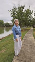 Linen Pants Styled with a Chambray Botton Down