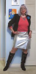 Silver Leather and Cobweb Knit