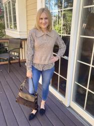 Feeling Fall Vibes in this Sweater Vest Blouse and Skinny Jeans Combo