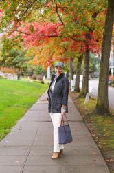 Fall Style: Barn Jacket + Button-up Denim Shirt + Ribbed Tee