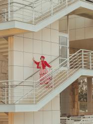 Pink Frills and stairs