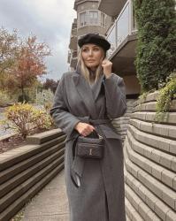 Big coat on grey day