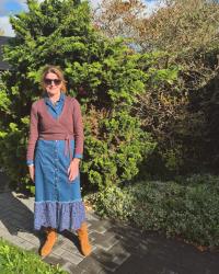 How to rock a suede pleated skirt with an oversized wool jumper