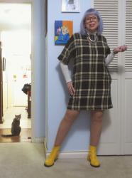 Plaid Mini and Yellow Boots