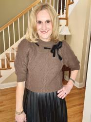 A Chic Thanksgiving Look: Styling My Brown Bow Sweater Two Ways