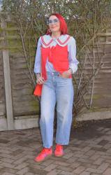 Oversized Collar Striped Shirt + Style With a Smile Link Up