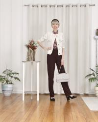 Ivory Boucle jacket, to Lighten up a Dark Outfit