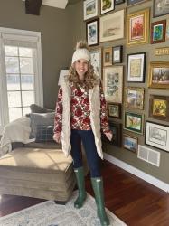 Fleece & Thank You: 6 Ways to Style a Floral Fleece Pullover & Linkup