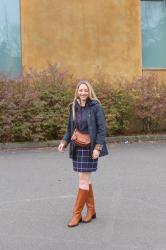 Equestrian Style: Barn Jacket + Plaid + Knee Boots