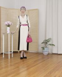 Cozy Winter White Ribbed Sweater Dress