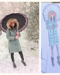 FRIDAY FASHION ILLUSTRATION: NEW SAGE GREEN PUFFER!