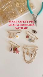 DIY Safety Pin Charm Brooches