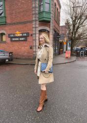 Transitional Style: Pinstripe Shirt Dress + Classic Trench Coat