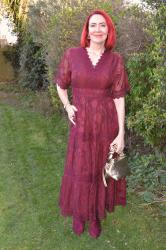 Burgundy Lace Maxi Dress + Style With a Smile Link Up