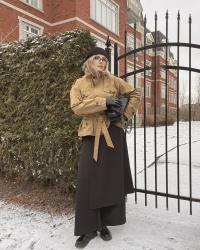 Skirt over pants trend