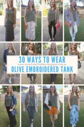 30 Ways to Wear: Olive Embroidered Target Tank