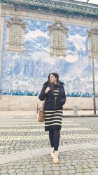 OPORTO. VESTIDO DE RAYAS 