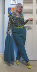 Last Outfit of the Season: Teal Suit and Neon Yellow