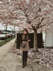 Outfit Post: Spring Blossoms and Herringbone Skirts!