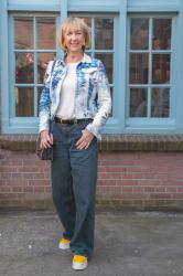 Blue and white floral jacket