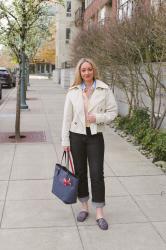 Spring Style: Jelly Sandals + Cropped Trench + Jeans