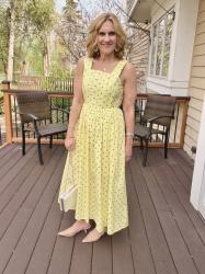 Butter Yellow Polka Dot Dress – 2 Spring Trends in One Fabulous Look