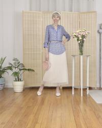 Ivory Pleated Midi for April