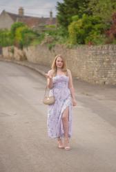 A Lilac Floral Dress With Celine Tilly