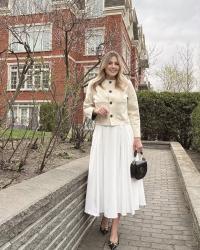 Beige & white