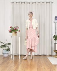 Blush 2 pc set w/ ivory cropped cardi-May 