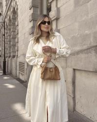 Satin trench coat